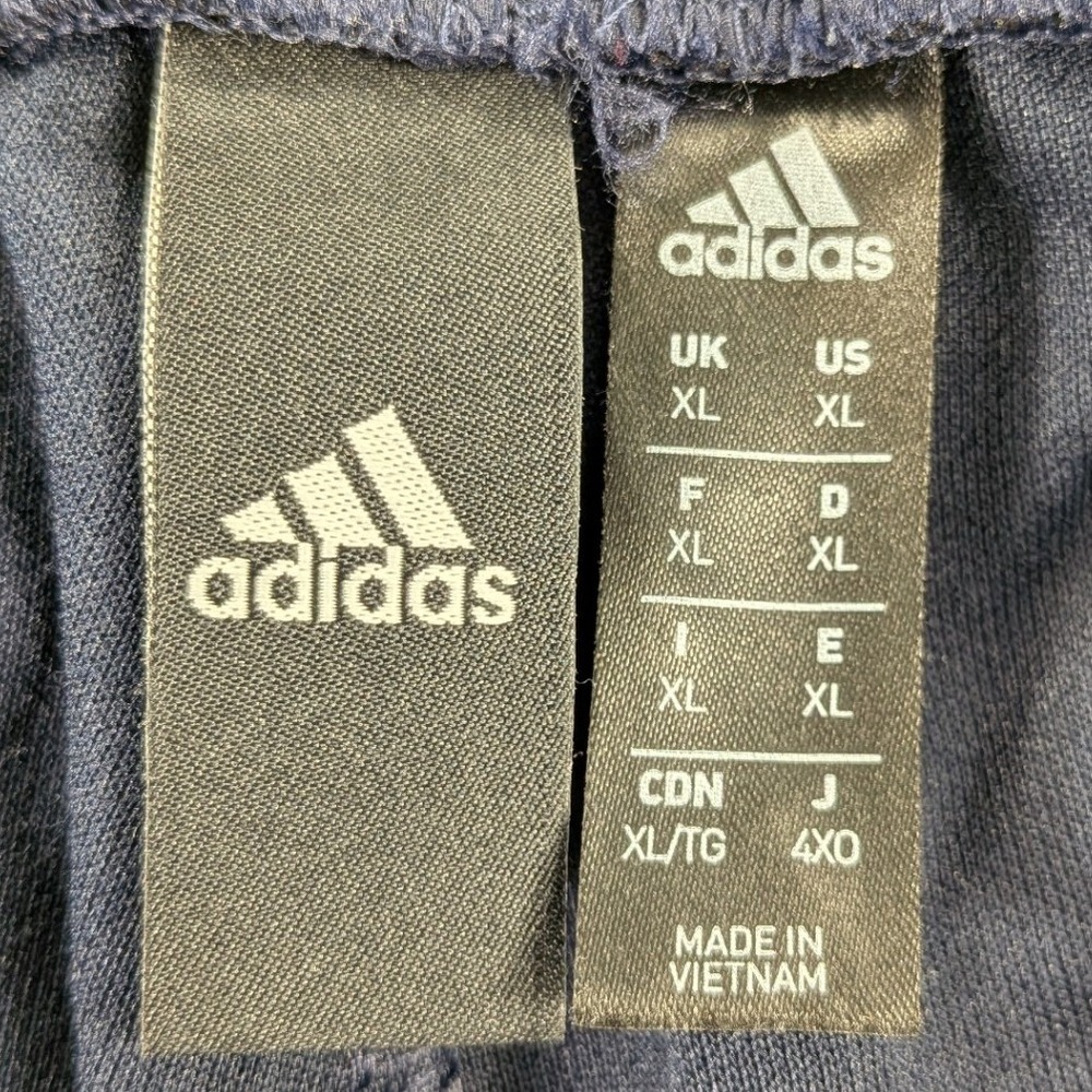 Adidas Shorts Mens XL Navy Blue Cotton Athleisure Athletic Shorts Zipper Pockets - Picture 8 of 12